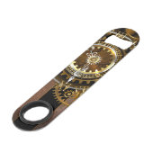 スチームパンク時計とアンティークギア スピード栓抜き (正面アングル)