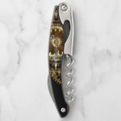 スチームパンク時計とアンティークギア ソムリエナイフ (裏面)