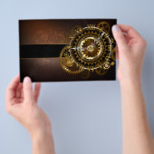 スチームパンク時計とアンティークギア チラシ (ハンドル)