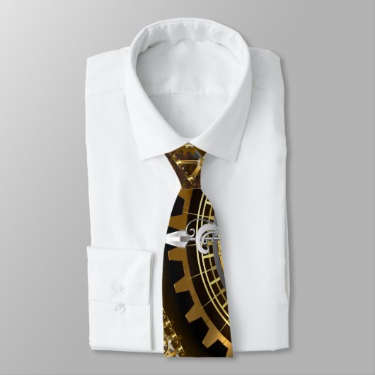 スチームパンク時計とアンティークギア ネクタイ (タイ)