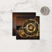 スチームパンク時計とアンティークギア ノートカード (正面/裏面インサイチュ)