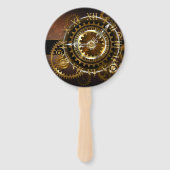 スチームパンク時計とアンティークギア ハンドファン (裏面)