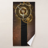 スチームパンク時計とアンティークギア バスタオル (バスタオル)