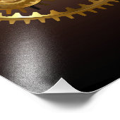 スチームパンク時計とアンティークギア フォトプリント            (角)