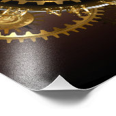 スチームパンク時計とアンティークギア フォトプリント            (角)