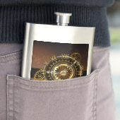 スチームパンク時計とアンティークギア フラスク (インサイチュ)