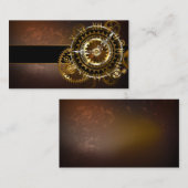 スチームパンク時計とアンティークギア プレイスカード (正面/裏面)