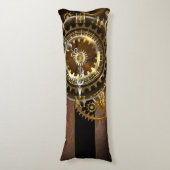 スチームパンク時計とアンティークギア ボディピロー (正面縦)