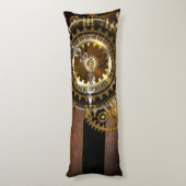 スチームパンク時計とアンティークギア ボディピロー (裏面 (縦))