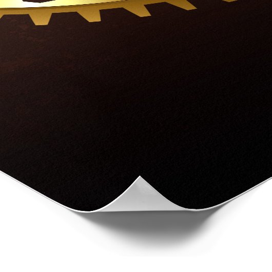 スチームパンク時計とアンティークギア ポスター (角)