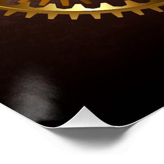 スチームパンク時計とアンティークギア ポスター (コーナー)