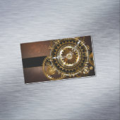 スチームパンク時計とアンティークギア マグネット名刺 (インサイチュ)