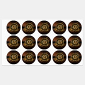 スチームパンク時計とアンティークギア ラベル (シート)