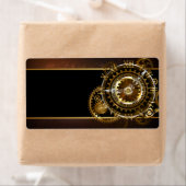 スチームパンク時計とアンティークギア ラベル (インサイチュ)