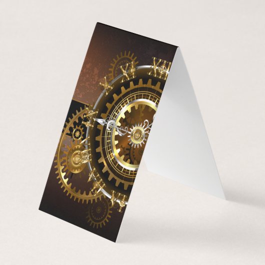 スチームパンク時計とアンティークギア 名刺 (正面)
