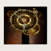 スチームパンク時計とアンティークギア 名刺 (外部フラット)