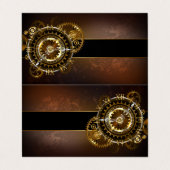 スチームパンク時計とアンティークギア 名刺 (外部フラット)