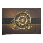 スチームパンク時計とアンティークギア 枕カバー (正面右)