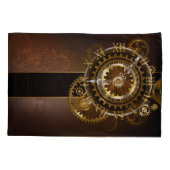 スチームパンク時計とアンティークギア 枕カバー (裏面)