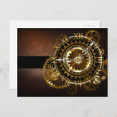 スチームパンク時計とアンティークギア 案内ポストカード (正面/裏面)