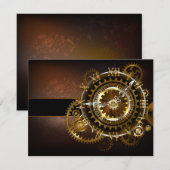 スチームパンク時計とアンティークギア 案内状 (正面/裏面)