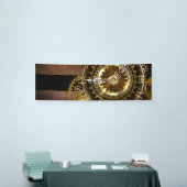 スチームパンク時計とアンティークギア 横断幕 (トレードショー)