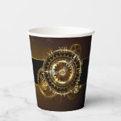 スチームパンク時計とアンティークギア 紙コップ (裏面)