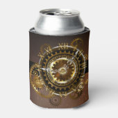 スチームパンク時計とアンティークギア 缶クーラー (缶正面)