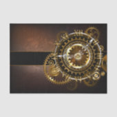 スチームパンク時計とアンティークギア 薄葉紙 (正面)