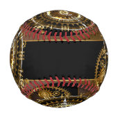 スチームパンク時計とアンティークギア 野球ボール (裏面)