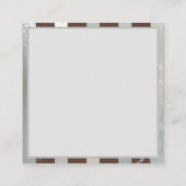 スチームパンク時計とターコイズバラオンバストライプのス スクエア名刺 (裏面)