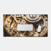 スチームパンク時計のインナーワーク デスクマット (キーボード&マウス)