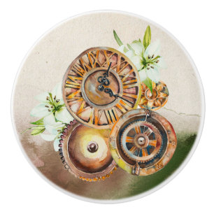 スチームパンク時計ギア  ヴィンテージ引き出しノブの引っ張り セラミックノブ