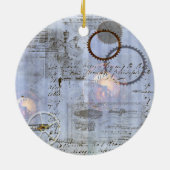 スチームパンク時計クリスマスオーナメント セラミックオーナメント (裏面)