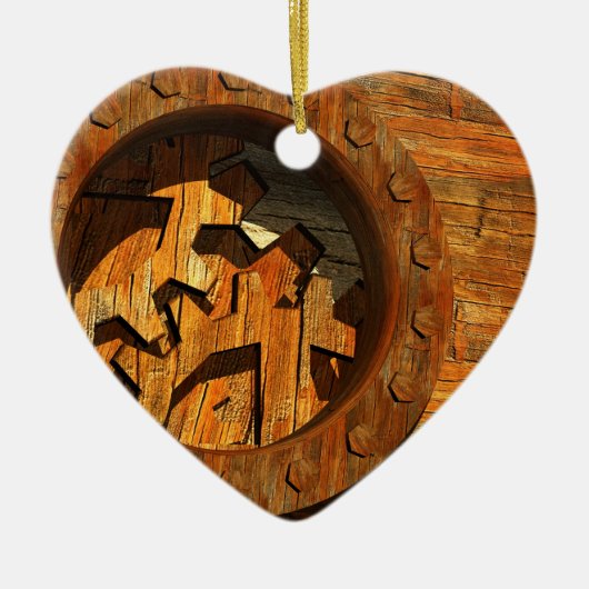 スチームパンク時計 セラミックオーナメント (正面)