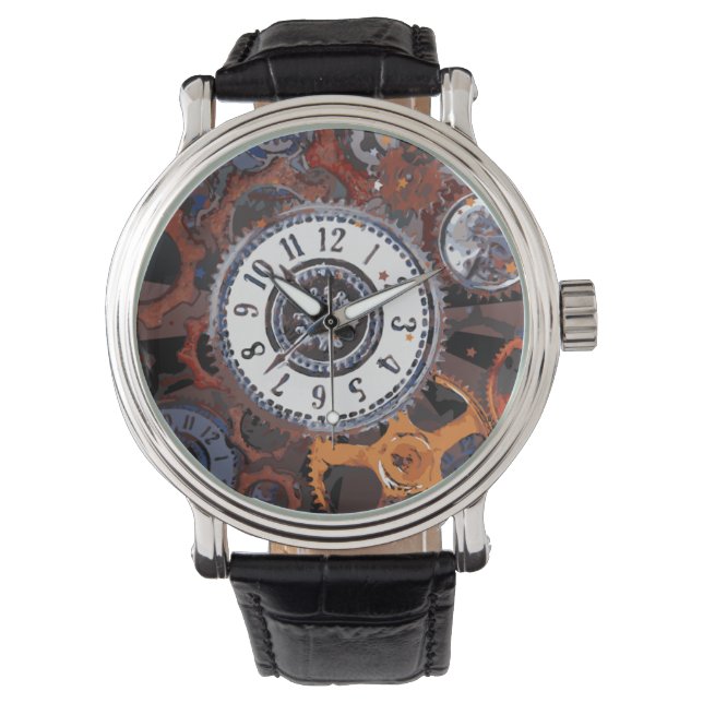 スチームパンク時計 腕時計 (正面)