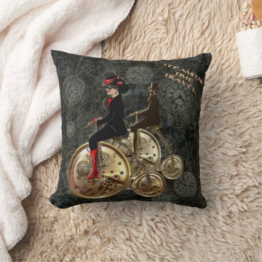 スチームパンク時間の旅行、時計仕掛けのペニーの農園 クッション (ブランケット)