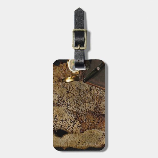 スチームパンク時間旅行アクセサリー,地図,羅針盤 ラゲッジタグ (正面縦)