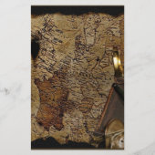 スチームパンク時間旅行アクセサリー，地図，羅針盤 便箋 (正面)