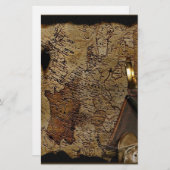 スチームパンク時間旅行アクセサリー,地図,羅針盤 便箋 (正面/裏面)