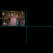 スチームパンク時間玄関クロックギアドア脂肪1/4 ファブリック (タイル)