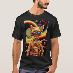 スチームパンク未来的サイエンスフィクションキャットロボットヴィンテージレトロ Tシャツ