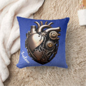 スチームパンク機械ハート クッション (ブランケット)