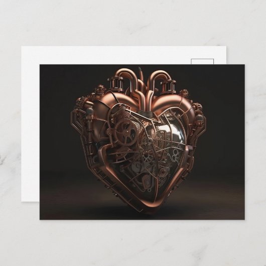 スチームパンク機械ハート ポストカード (正面/裏面)