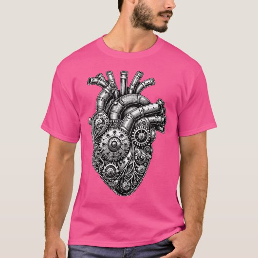 スチームパンク機械ハート Tシャツ (正面)