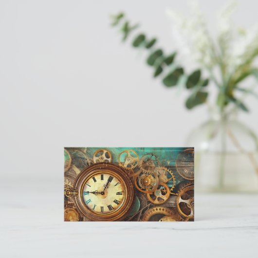 スチームパンク機械ヴィンテージ産業サイバーパンク 名刺 (スタンド正面)