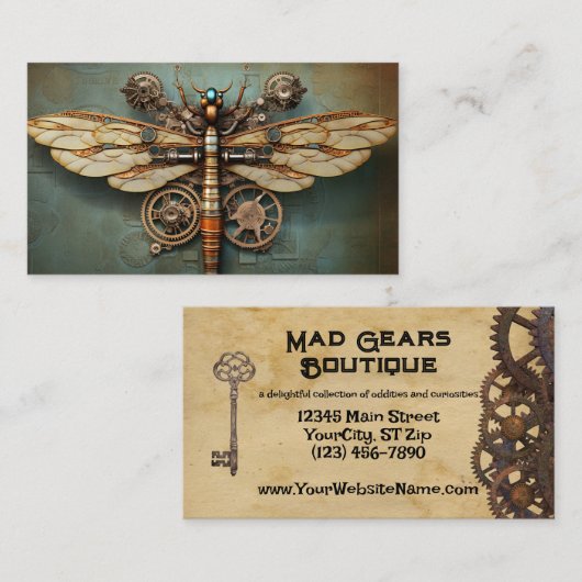 スチームパンク機械ヴィンテージ産業サイバーパンク 名刺 (正面/裏面)