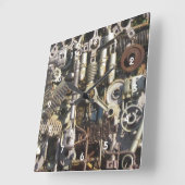 スチームパンク機械機械 スクエア壁時計 (傾斜)