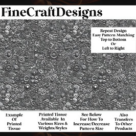 スチームパンク機械的パターン灰色BN3デコページ 薄葉紙