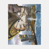 スチームパンク海ライブラリー フリースブランケット (正面)